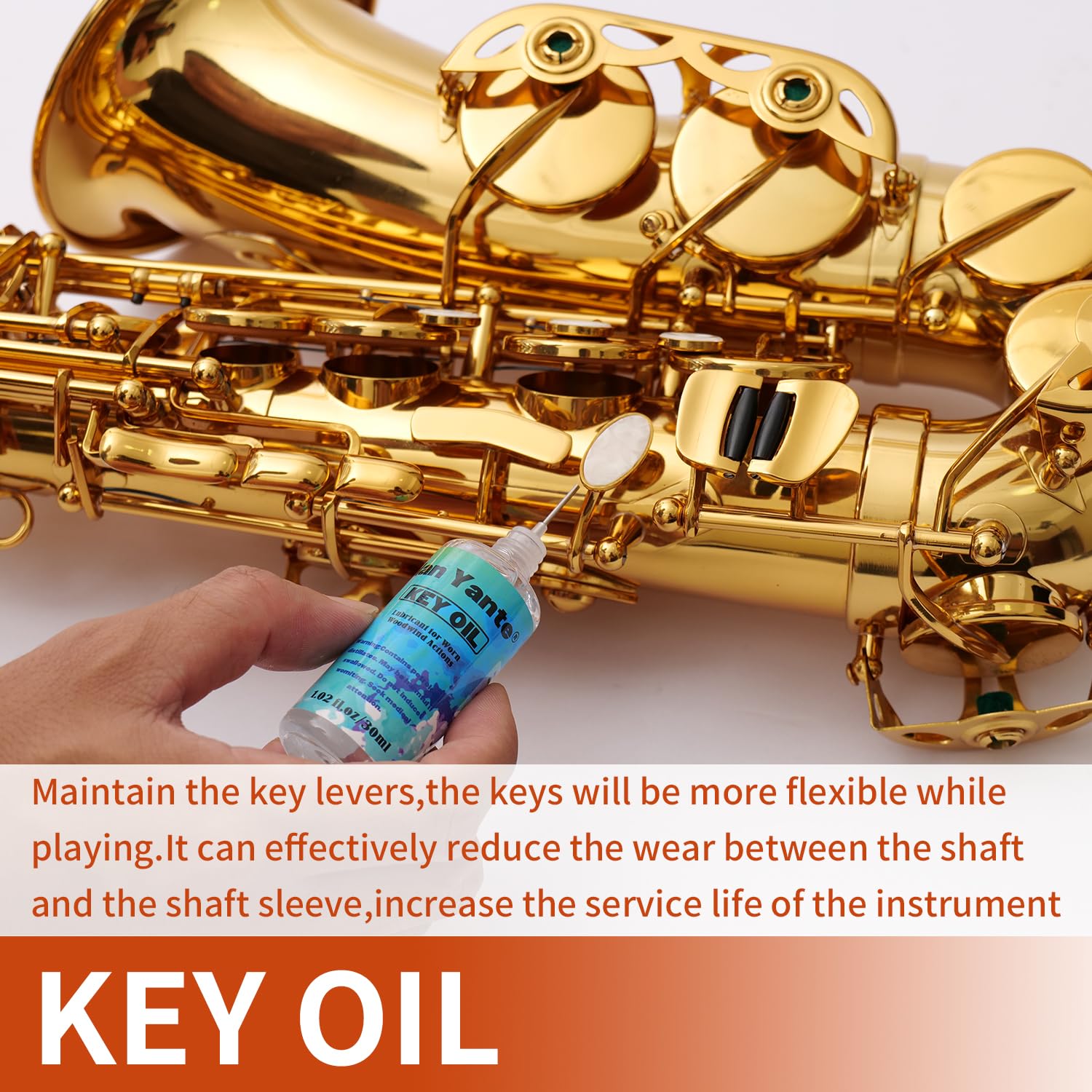 Nan Yante Saxophone Cleaning Care Kit:Cleaning Swab+Necking Swab+Key Oil+Cork Grease+Mouthpiece/Dust Brush+Thumb Rest+Mouthpiece